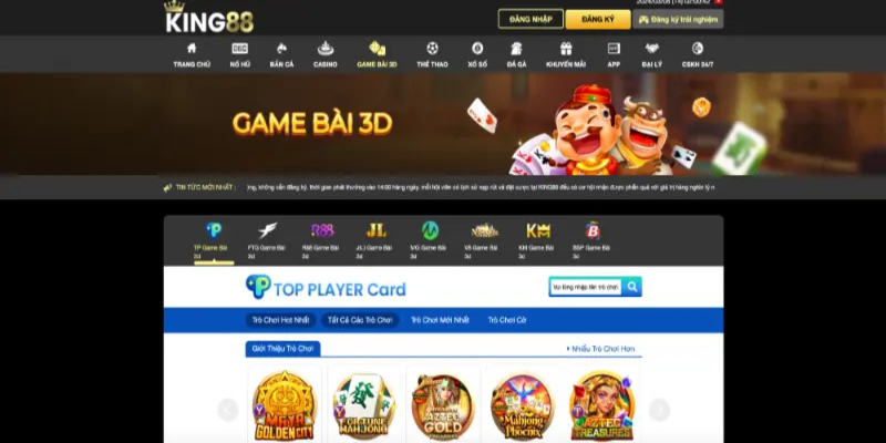 Game bài King88 đa dạng mức cược