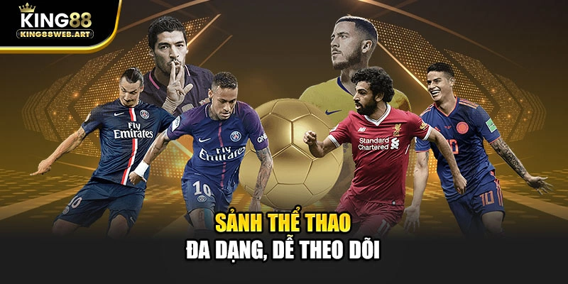 Sảnh thể thao đa dạng, dễ theo dõi
